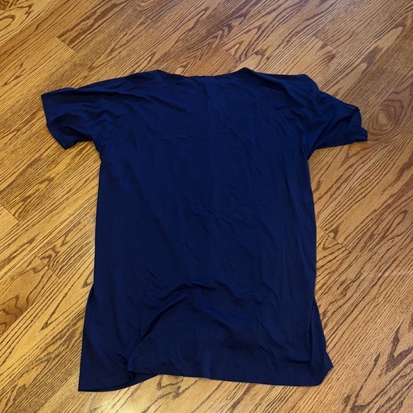 Eileen Fisher Woman’s Navy T-Shirt Dress With Cut out Shoulders Size XL - Picture 5 of 6